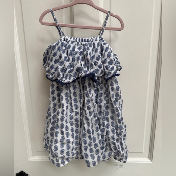 Polo by Ralph Lauren 3T White and Blue Paisley Spaghetti Strap Sleeveless Dress - Picture 1 of 6